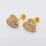 Heart Shape White Stones Ladies Gold Tops TP0220