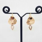 Leaf Shape Pure Gold Earrings For Women ER00012