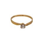 Gold With White Stone Ladies Ring LR00120