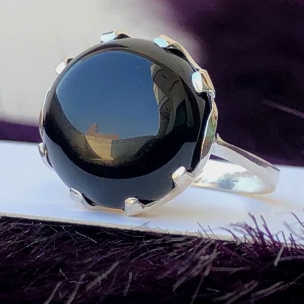 Silver-Rings-in-Round-Aqiq-Stone-GR006-1