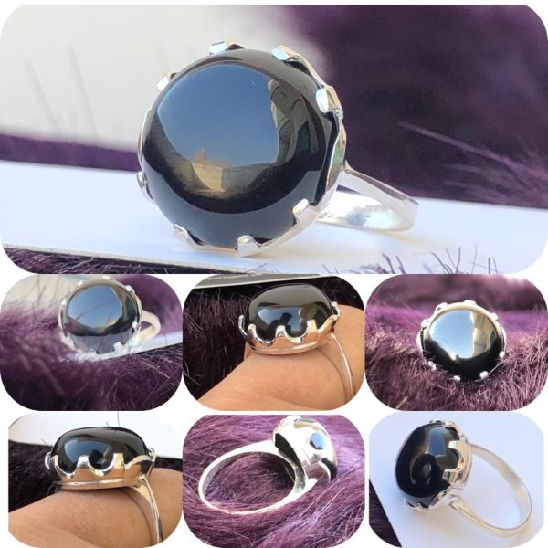 Silver-Rings-in-Round-Aqiq-Stone-GR006-3