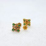 Gold Tops with Blue and Green Stones TP0037
