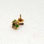 Puregold Gold Nose Pins with Green Stones NP0086